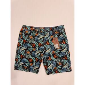 NWT Hudson and Barrow Men's Chino Casual Tropical Print Shorts Multicolor Size38